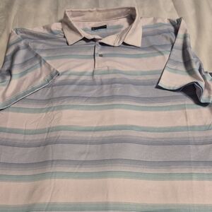 PGA Tour Men's Pastel Striped Polo Shirt Size XL
